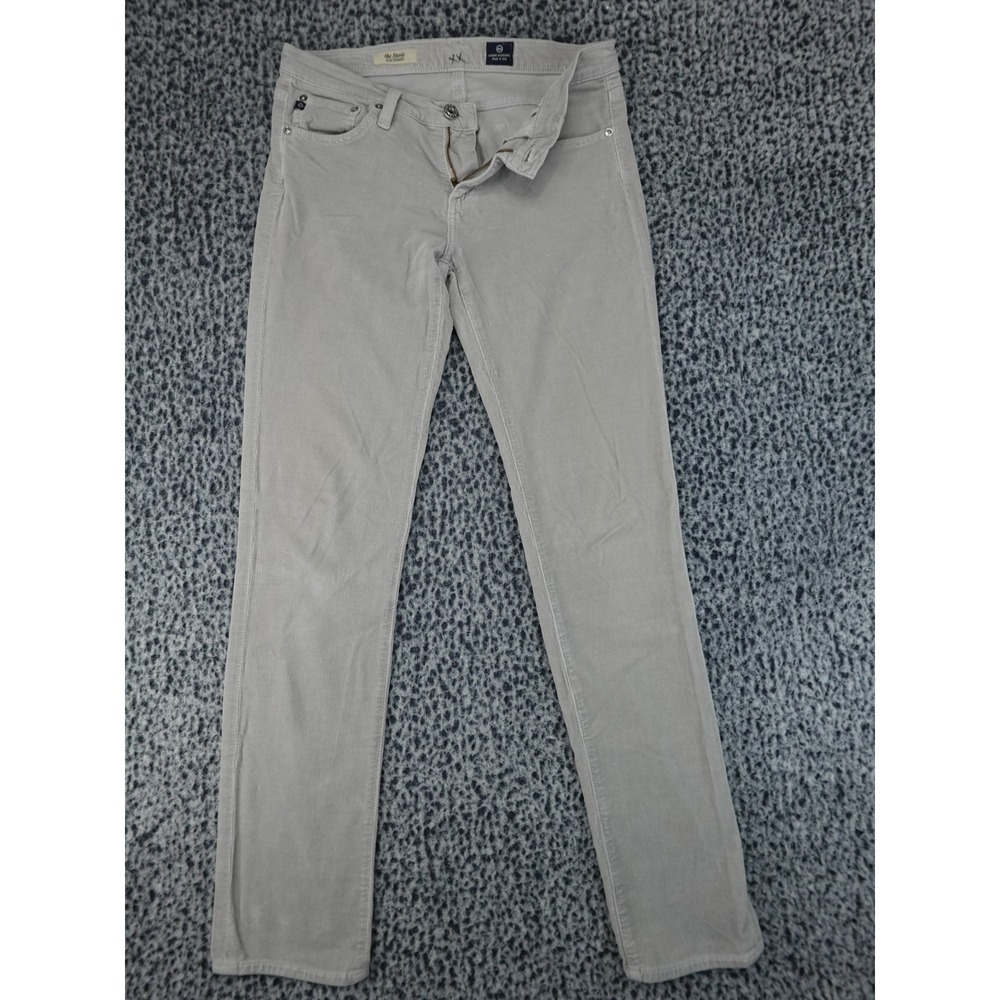 AG Adriano Goldschmied The Stevie Pants Womens 28 Grey Excellent Slim Corduroy